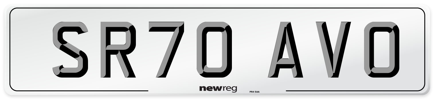 SR70 AVO Front Number Plate