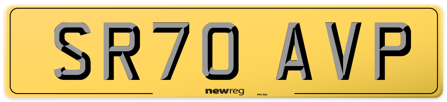 SR70 AVP Rear Number Plate