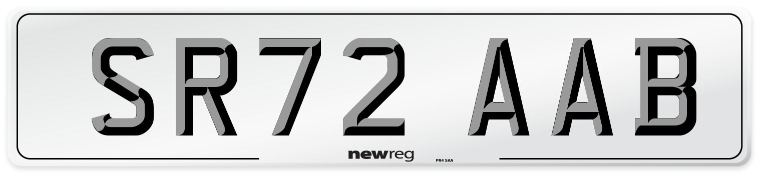 SR72 AAB Front Number Plate