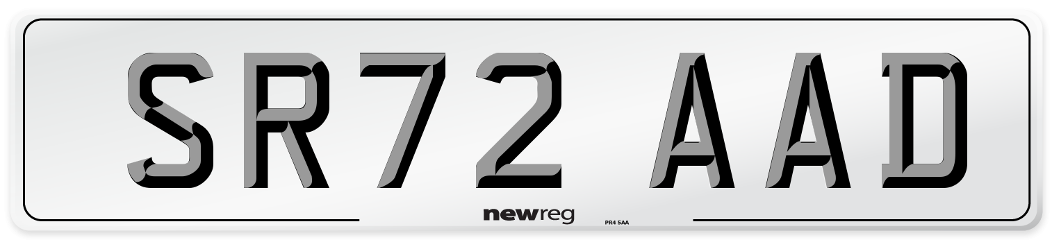SR72 AAD Front Number Plate