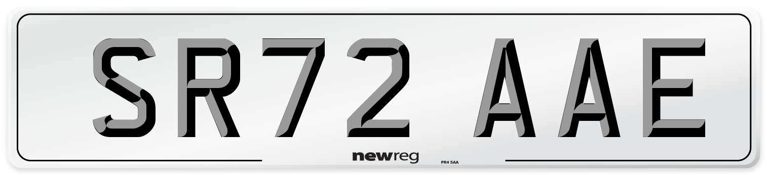 SR72 AAE Front Number Plate