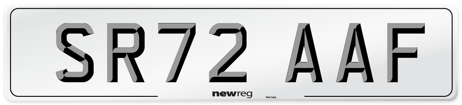 SR72 AAF Front Number Plate