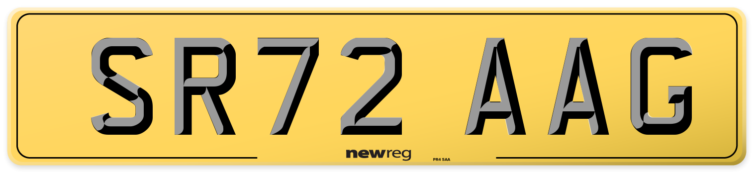 SR72 AAG Rear Number Plate