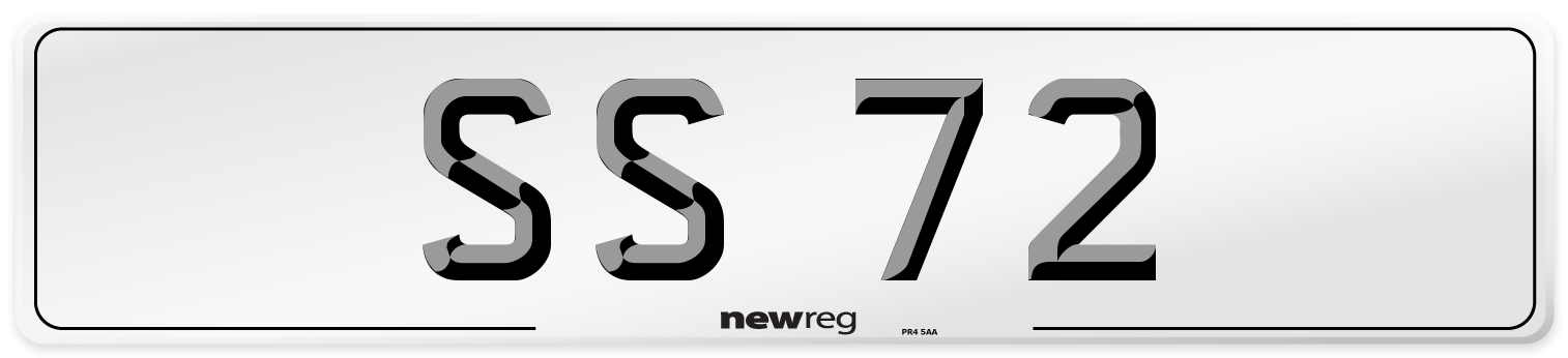 SS 72 Front Number Plate