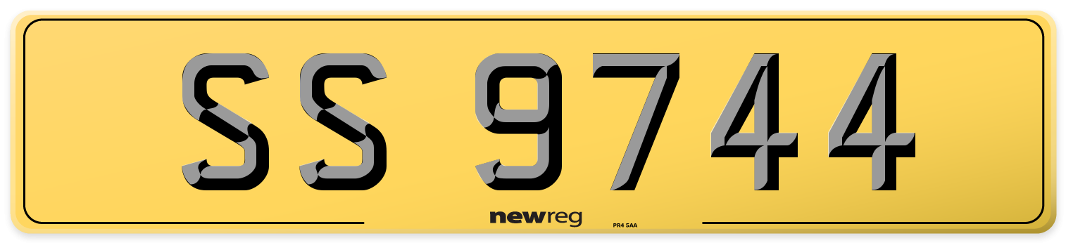 SS 9744 Rear Number Plate