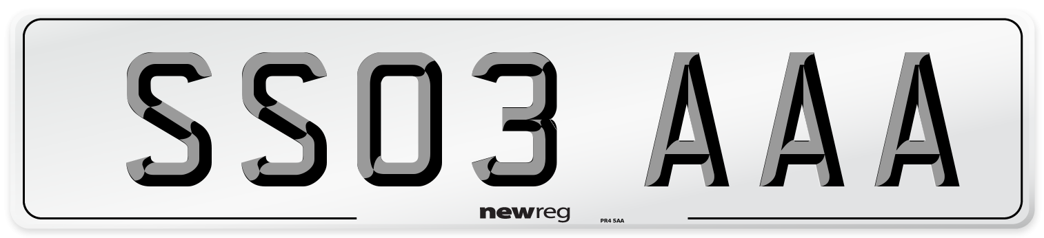 SS03 AAA Front Number Plate