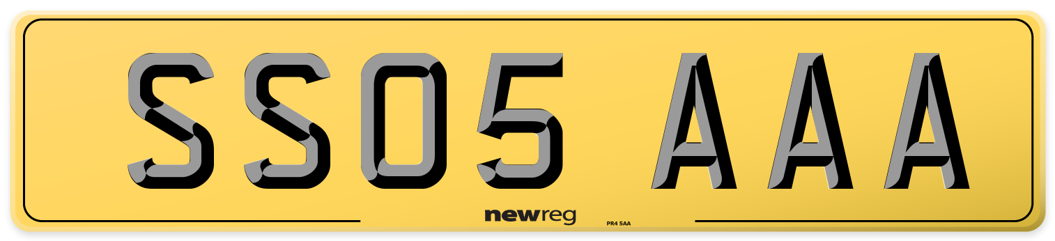 SS05 AAA Rear Number Plate