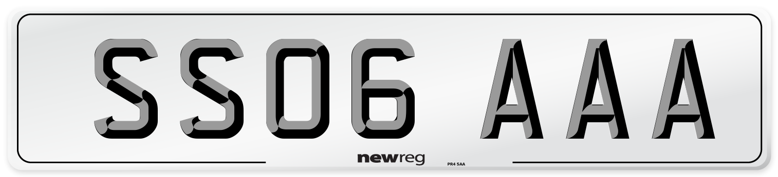SS06 AAA Front Number Plate