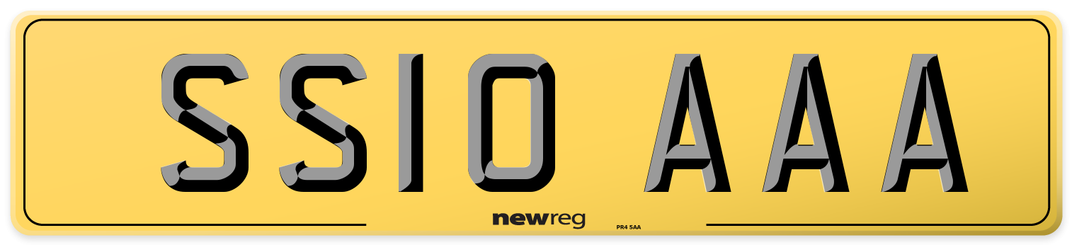 SS10 AAA Rear Number Plate