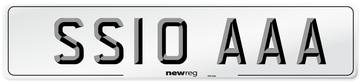 SS10 AAA Front Number Plate