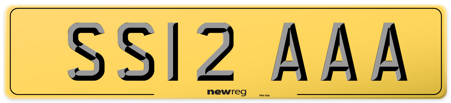 SS12 AAA Rear Number Plate