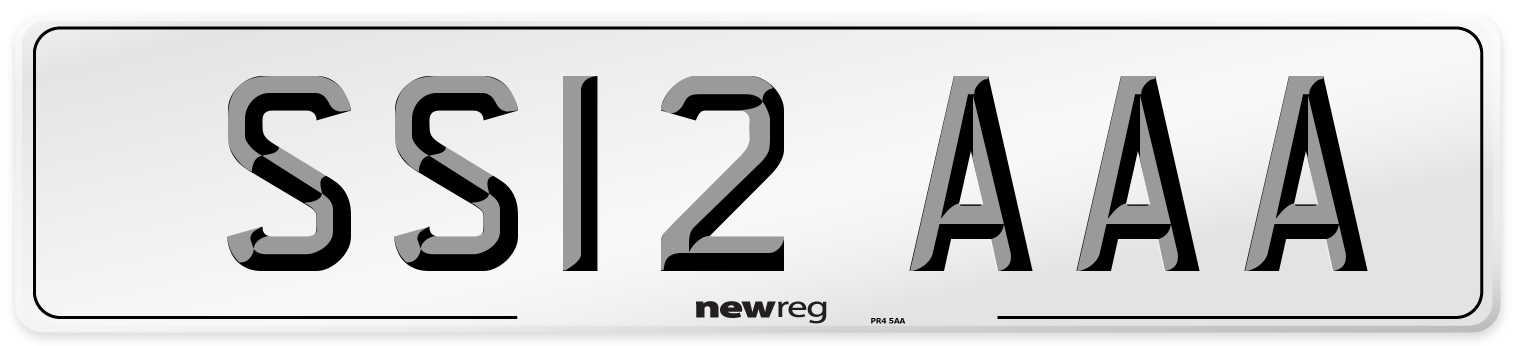 SS12 AAA Front Number Plate