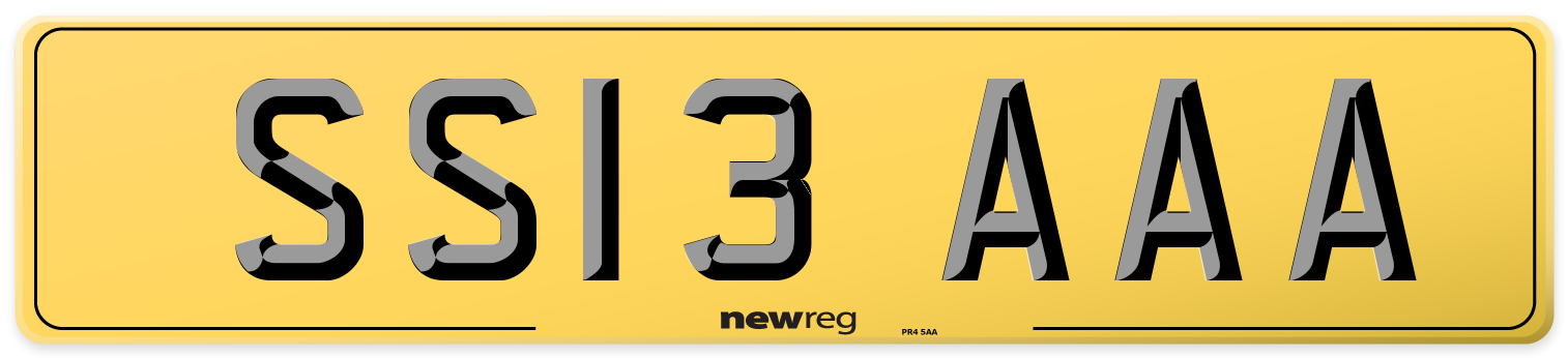 SS13 AAA Rear Number Plate