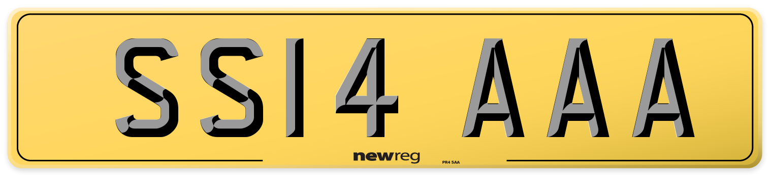 SS14 AAA Rear Number Plate