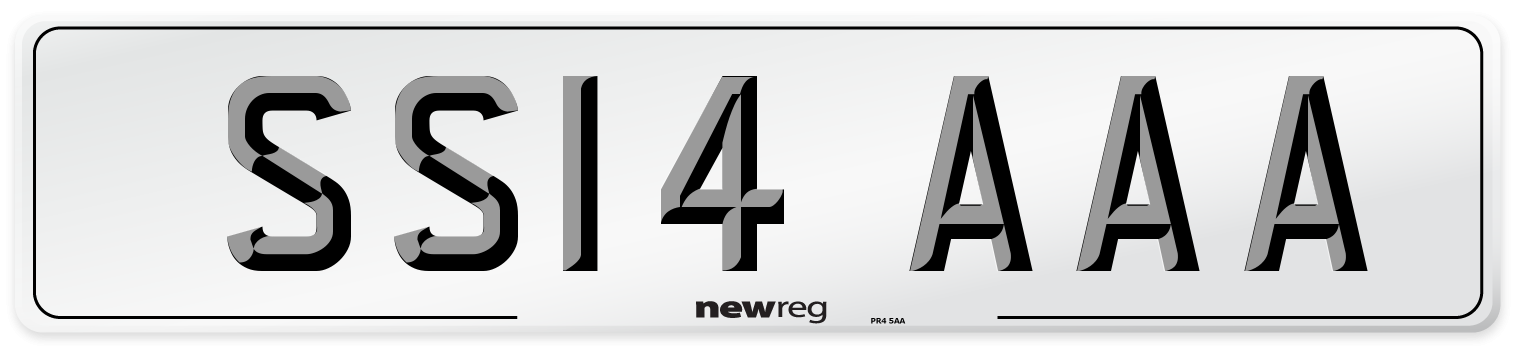 SS14 AAA Front Number Plate