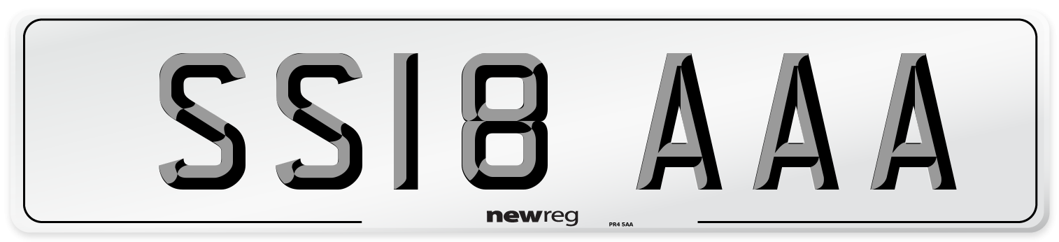 SS18 AAA Front Number Plate