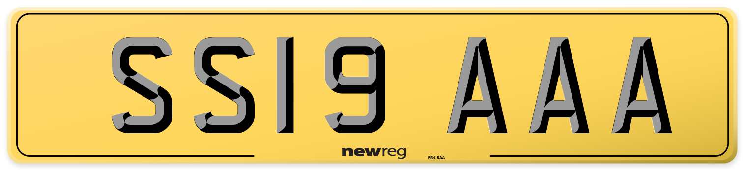 SS19 AAA Rear Number Plate