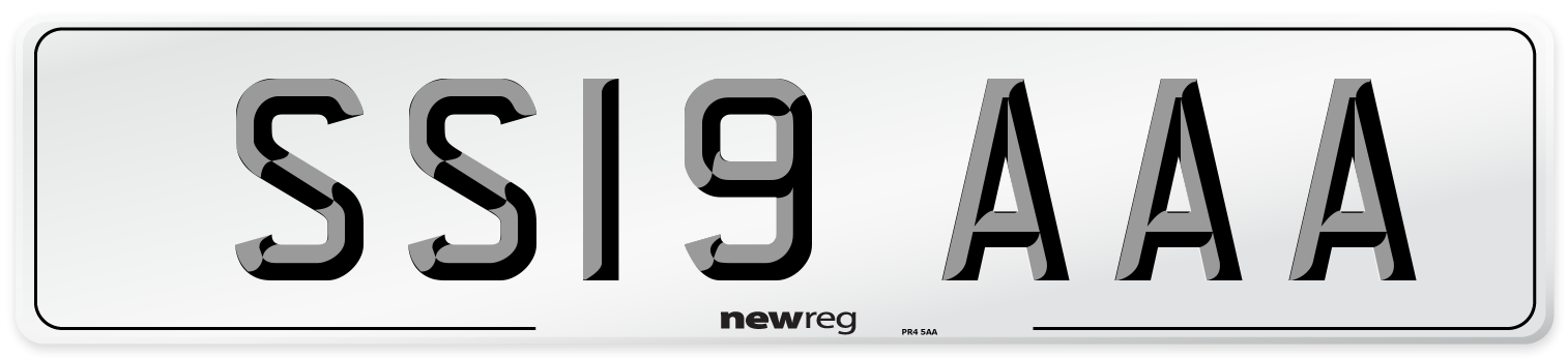 SS19 AAA Front Number Plate