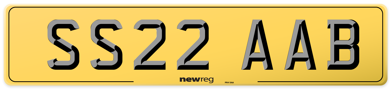 SS22 AAB Rear Number Plate