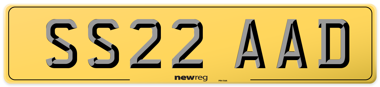 SS22 AAD Rear Number Plate
