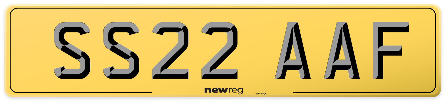 SS22 AAF Rear Number Plate