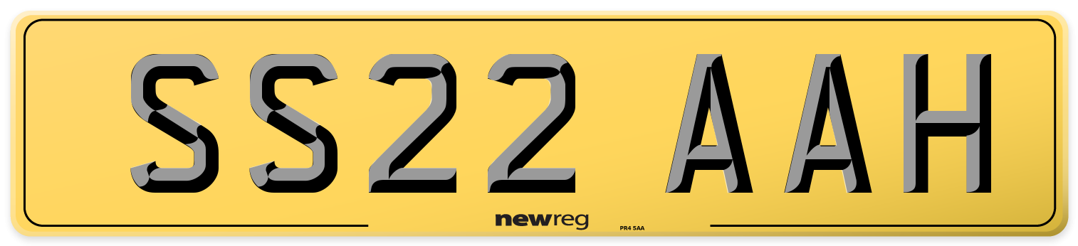 SS22 AAH Rear Number Plate