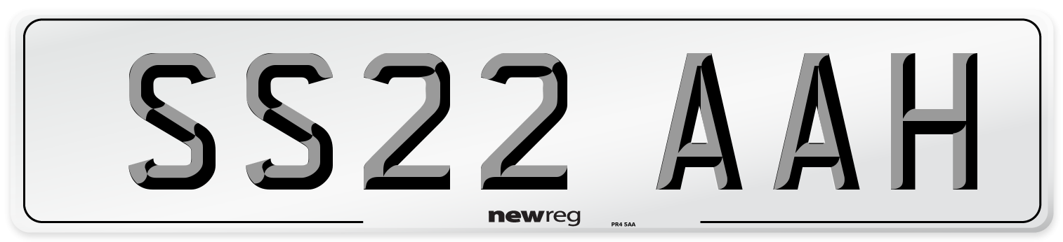 SS22 AAH Front Number Plate