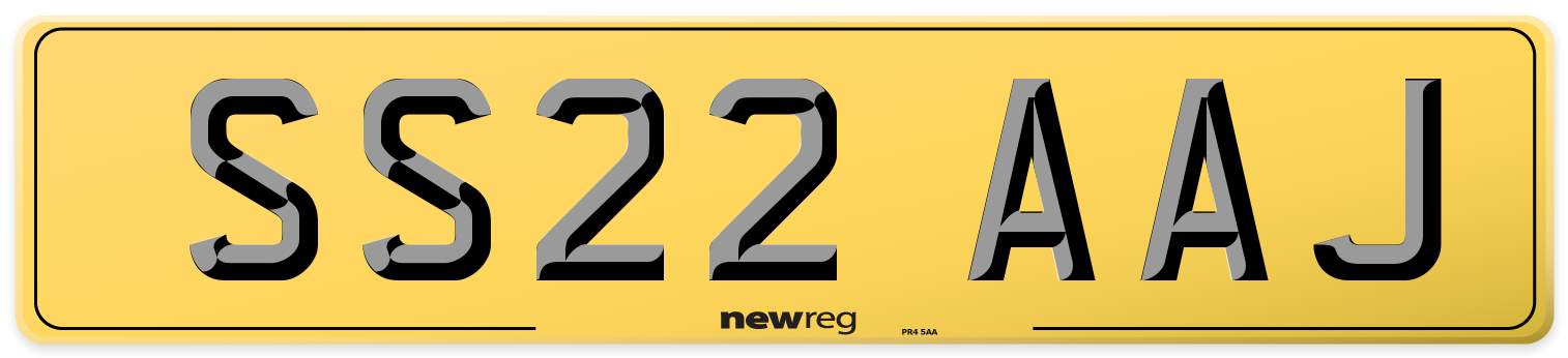 SS22 AAJ Rear Number Plate