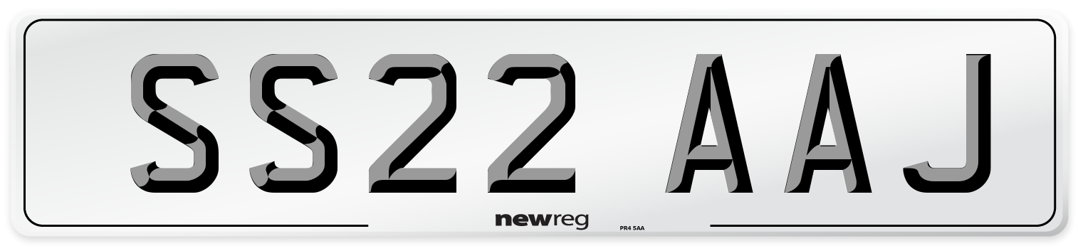 SS22 AAJ Front Number Plate