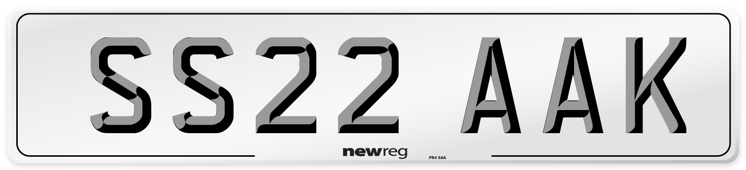 SS22 AAK Front Number Plate