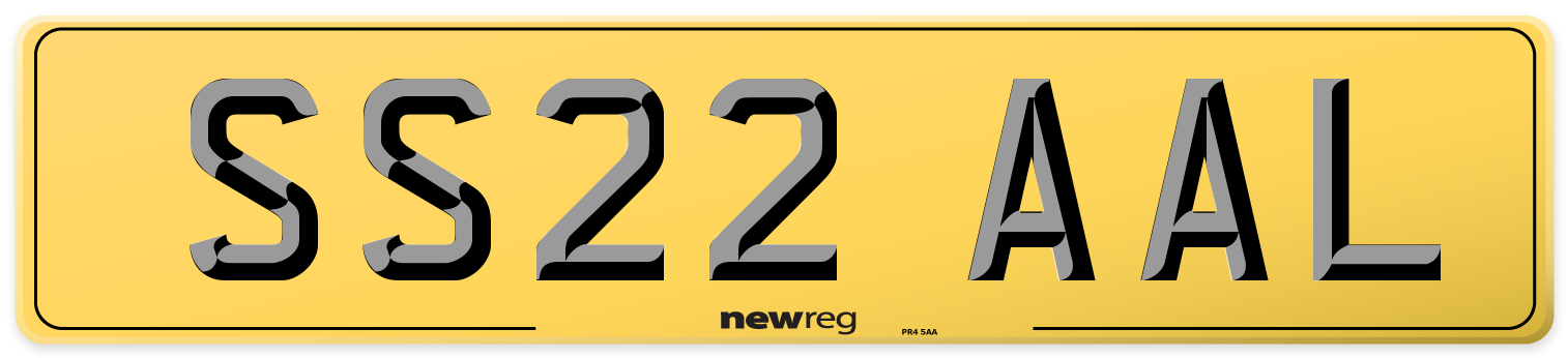 SS22 AAL Rear Number Plate