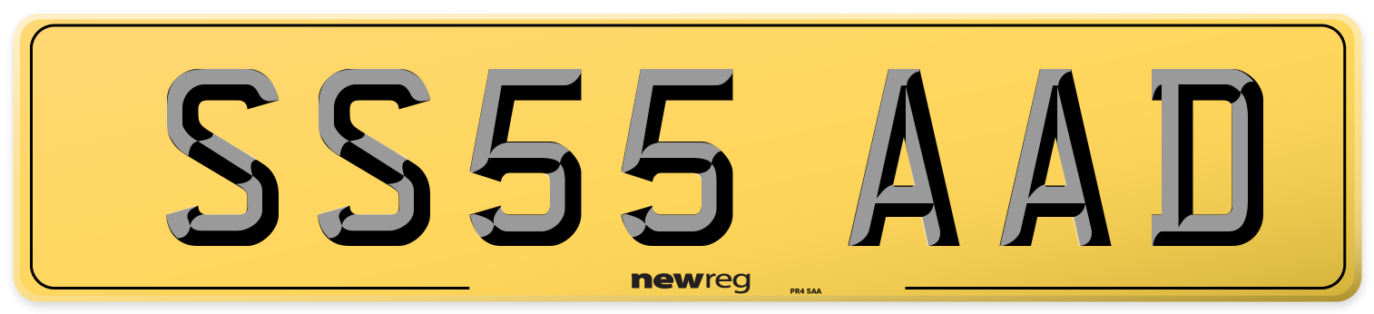 SS55 AAD Rear Number Plate