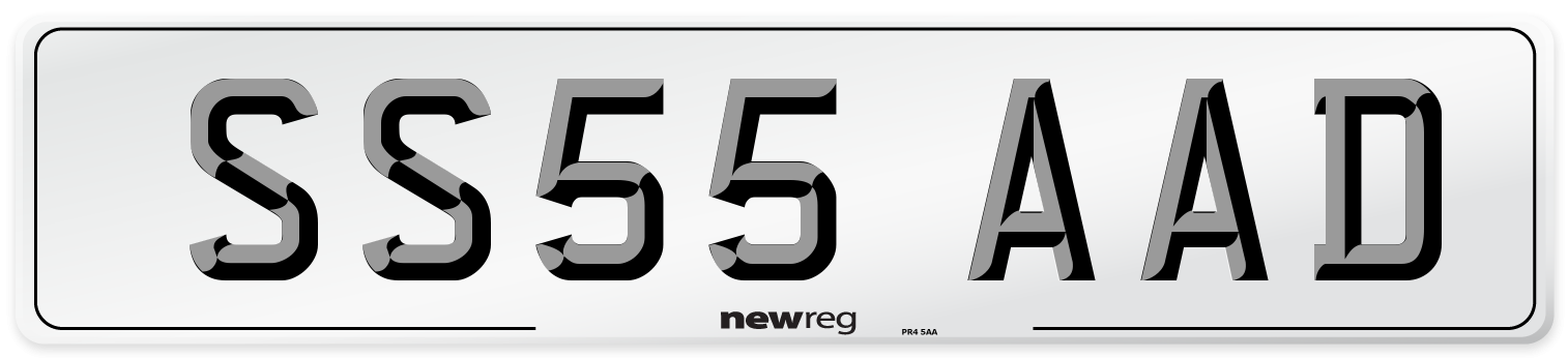 SS55 AAD Front Number Plate