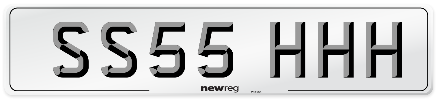 SS55 HHH Front Number Plate
