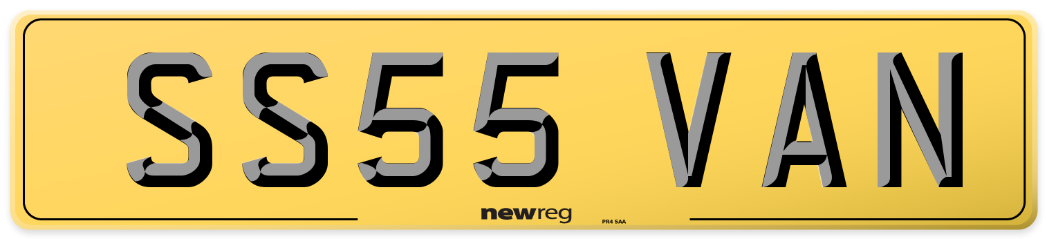 SS55 VAN Rear Number Plate