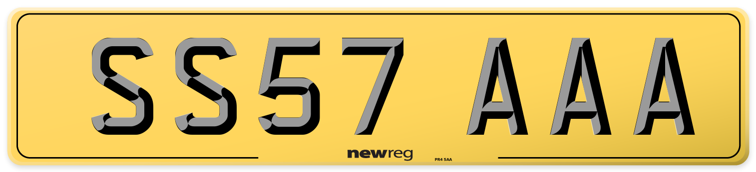 SS57 AAA Rear Number Plate