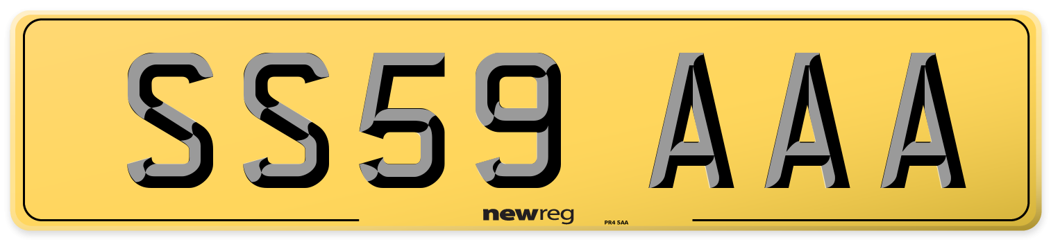 SS59 AAA Rear Number Plate