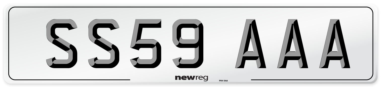 SS59 AAA Front Number Plate