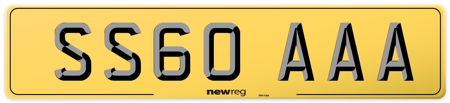 SS60 AAA Rear Number Plate