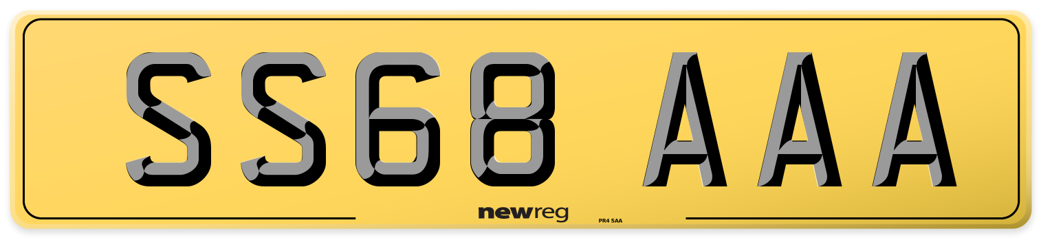 SS68 AAA Rear Number Plate