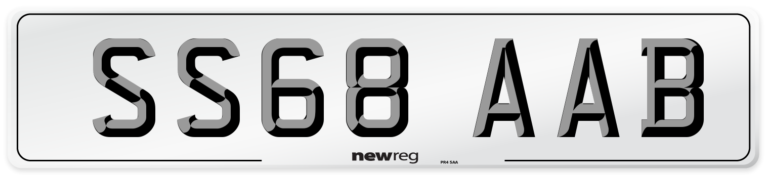 SS68 AAB Front Number Plate