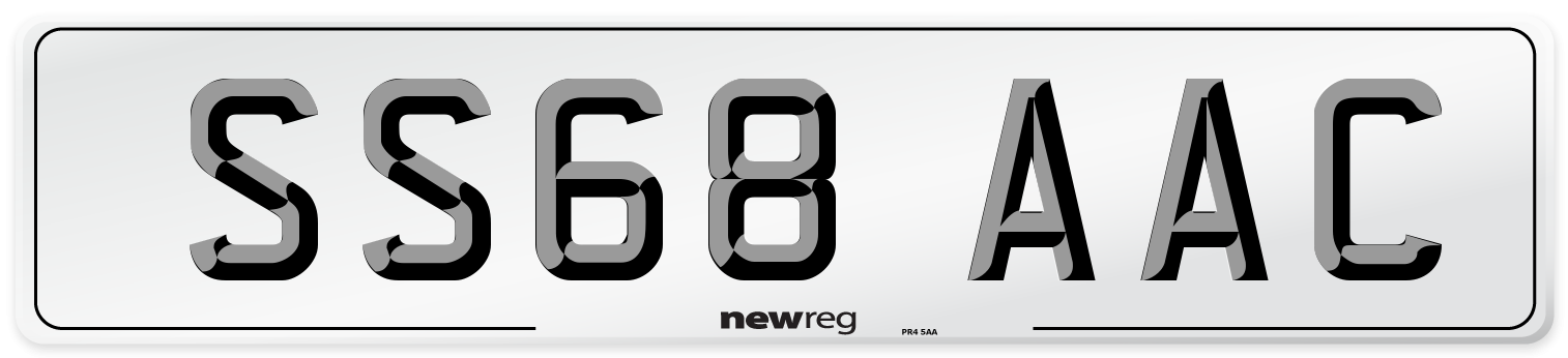 SS68 AAC Front Number Plate