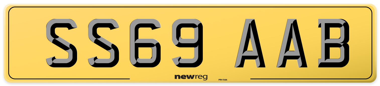 SS69 AAB Rear Number Plate