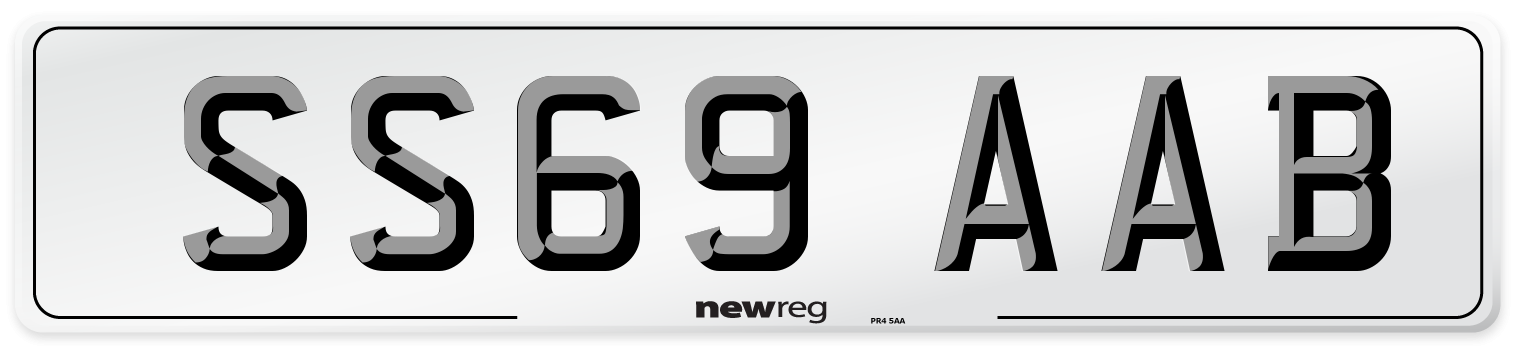 SS69 AAB Front Number Plate