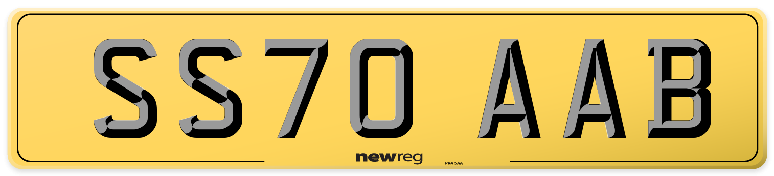 SS70 AAB Rear Number Plate