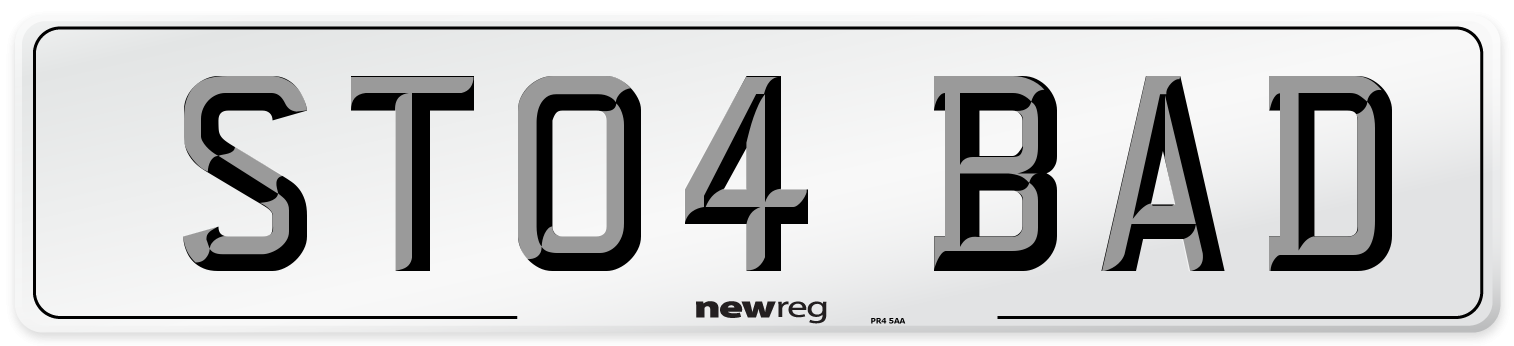 ST04 BAD Front Number Plate