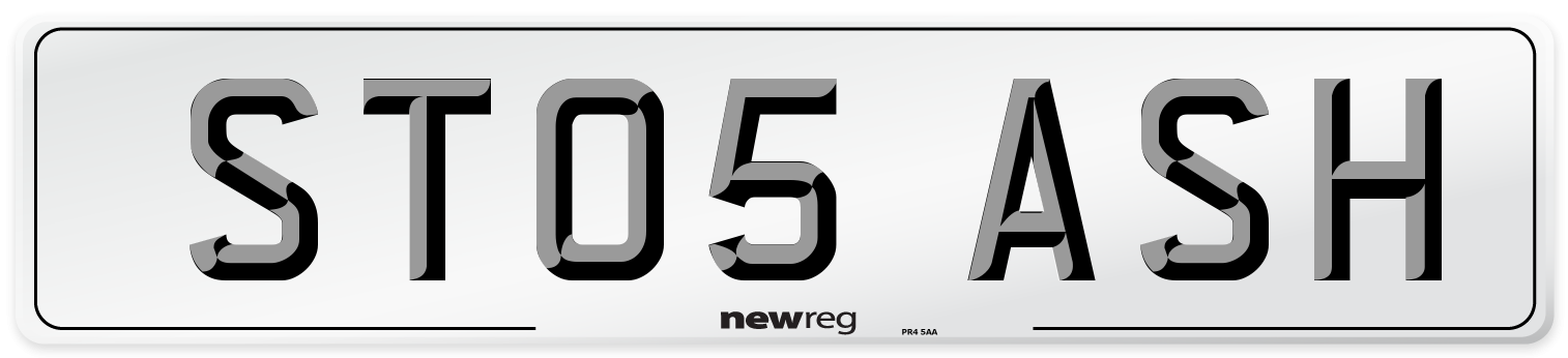 ST05 ASH Front Number Plate