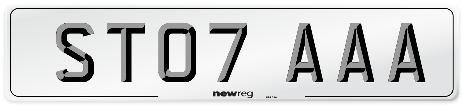 ST07 AAA Front Number Plate