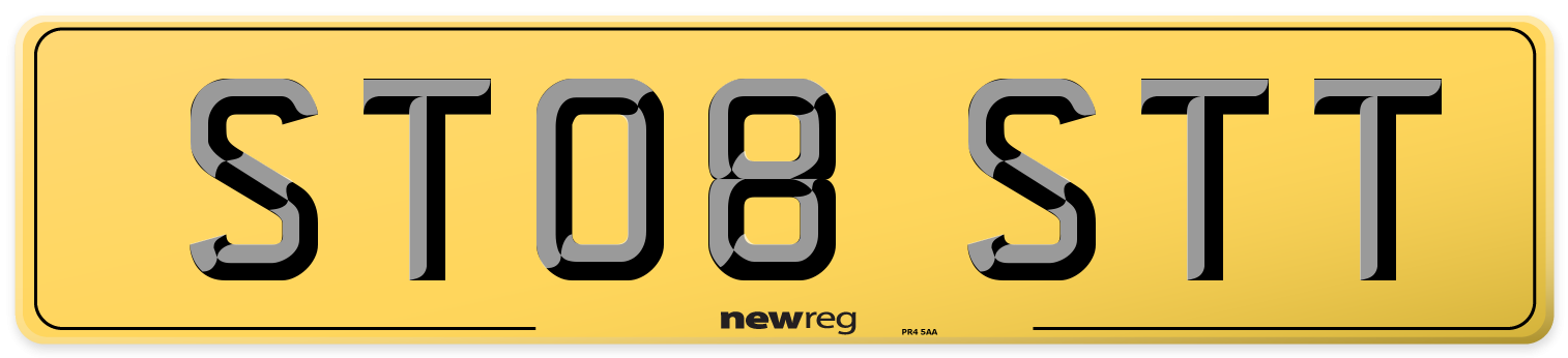 ST08 STT Rear Number Plate