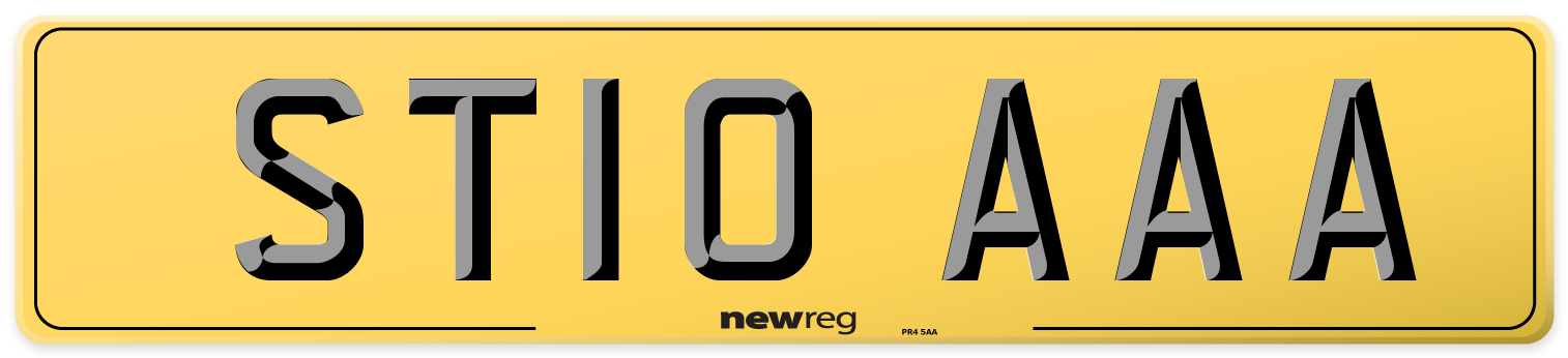 ST10 AAA Rear Number Plate